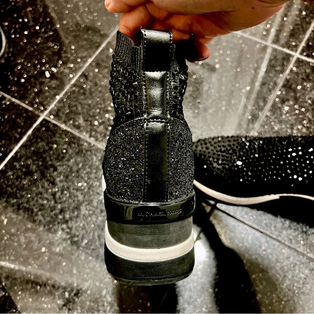 Michael Kors Black Studded Sneakers - Picture 3 of 9